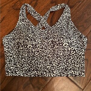 Leopard Print Crisscross Sports Bra